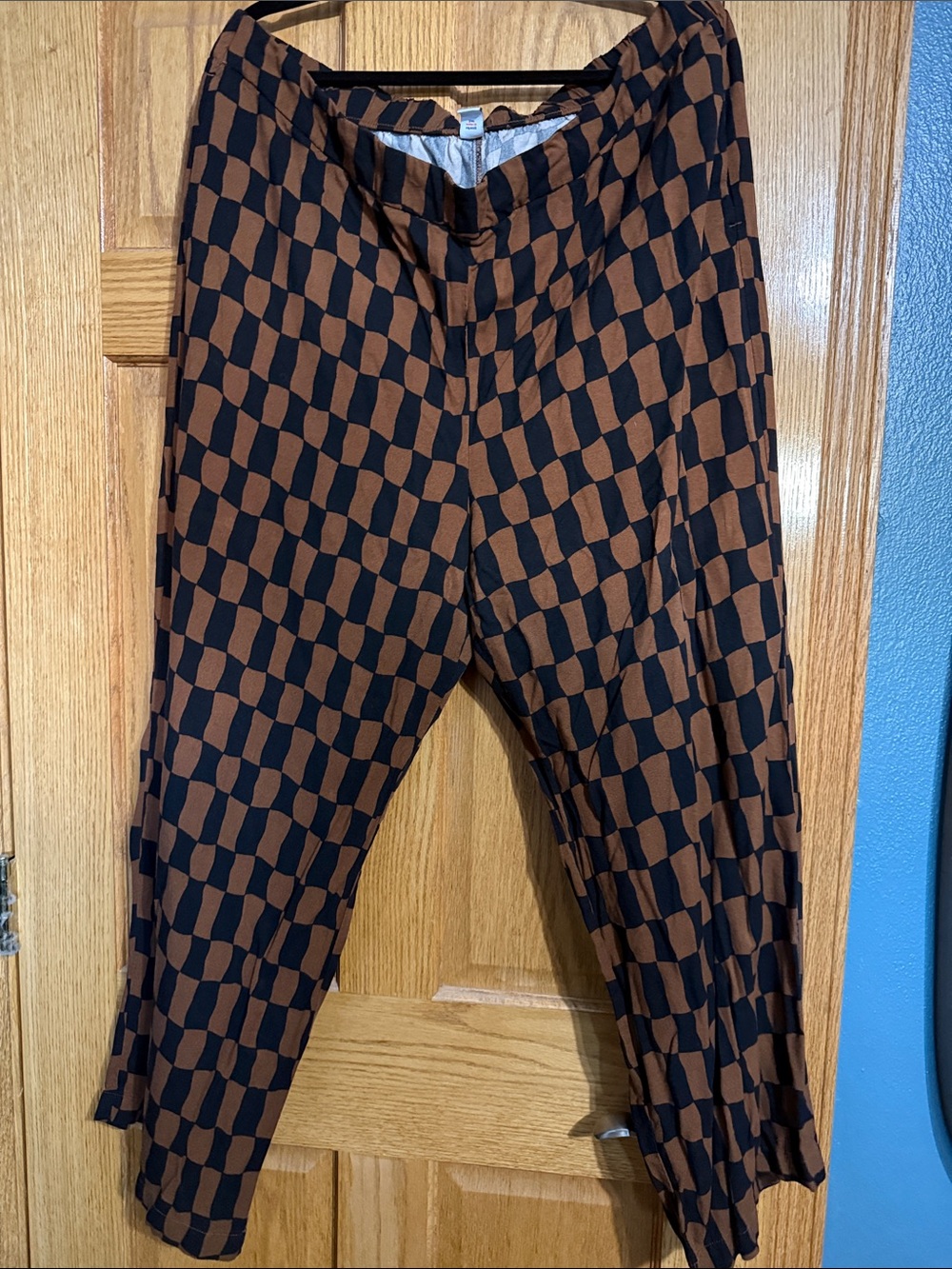 Old Navy Black and Brown Checkerboard Chinos
